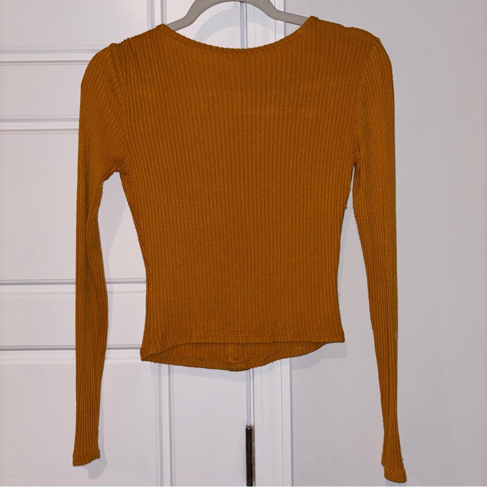 Garage Mustard Ribbed Top - Picture 3 of 3